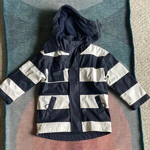 Hatley Blue and White Striped Raincoat Nautical Design